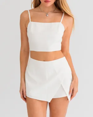 Square Neck Spaghetti Strap Crop Top