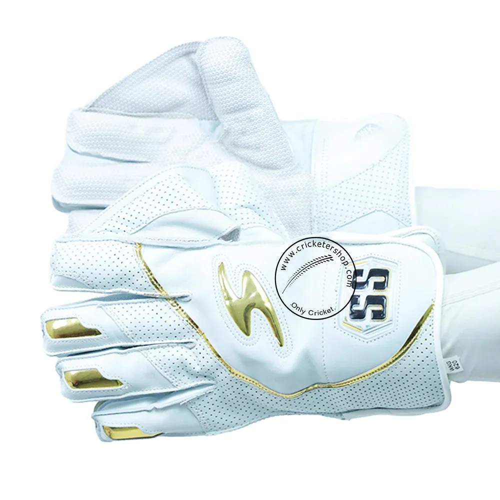 SS Reserve Edition White Cricket Wicket Keeping Gloves Size
