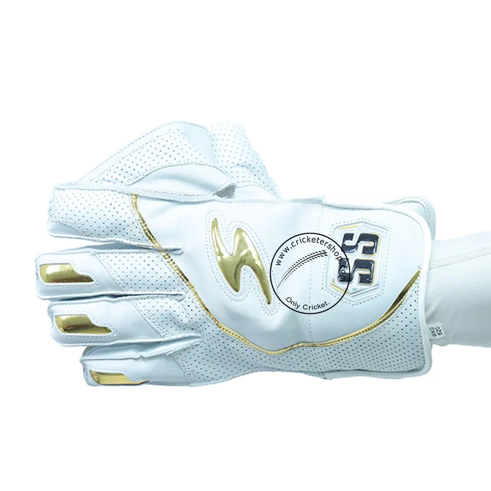 SS Reserve Edition White Cricket Wicket Keeping Gloves Size