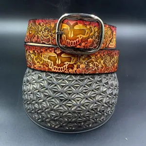 Stamped Leather Belt - Grateful Marching Bears