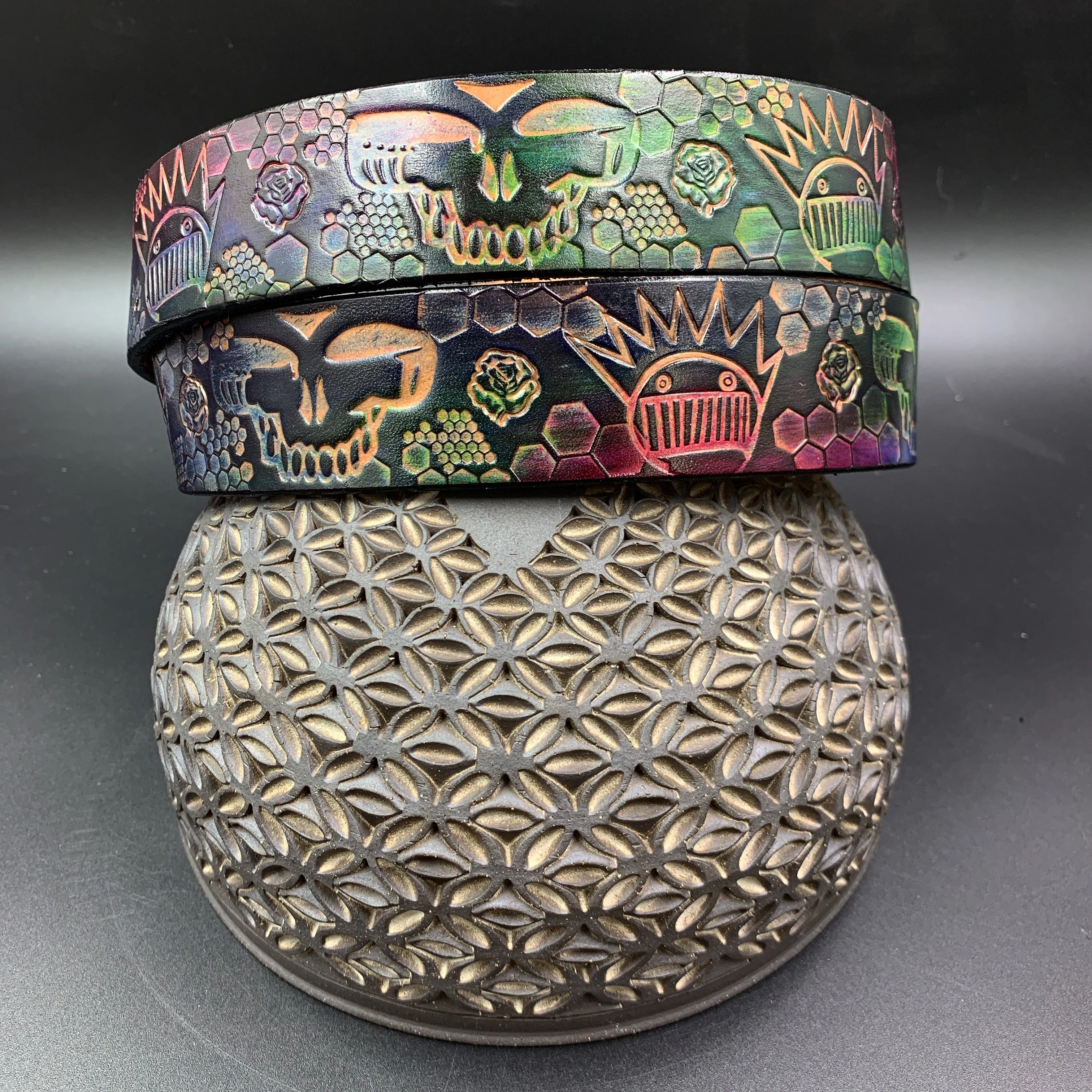 Stamped Leather Belt - Ween (Boognish)
