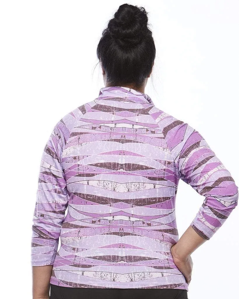 Stay Cool Long Sleeve Shirt - Purple Print
