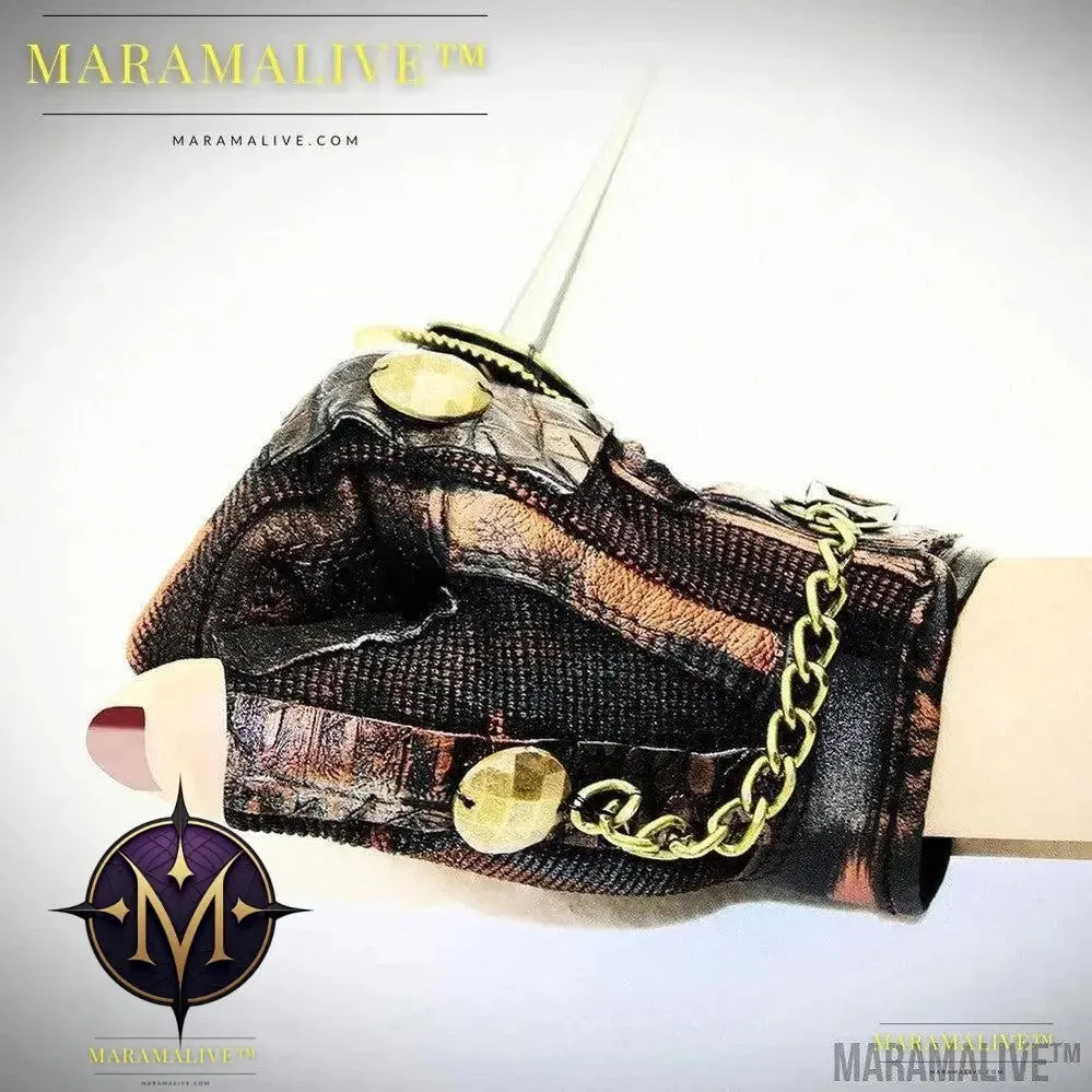 Steampunk Rock Locomotive Half Finger Gloves Outdoor
