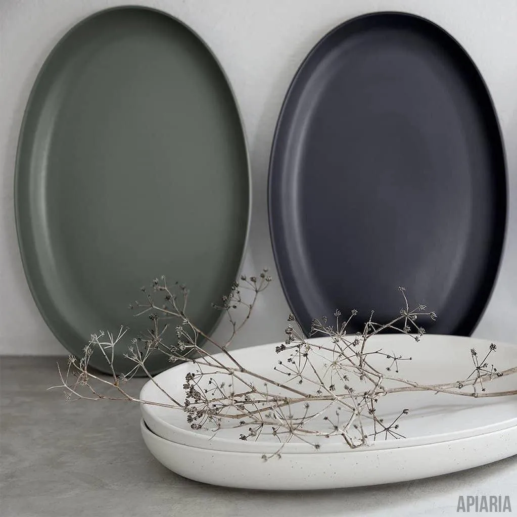 Stoneware Serving Platters, Handmade in Portugal by Casafina, Pacifica 16" Oval Serving Platter - 6 Colors