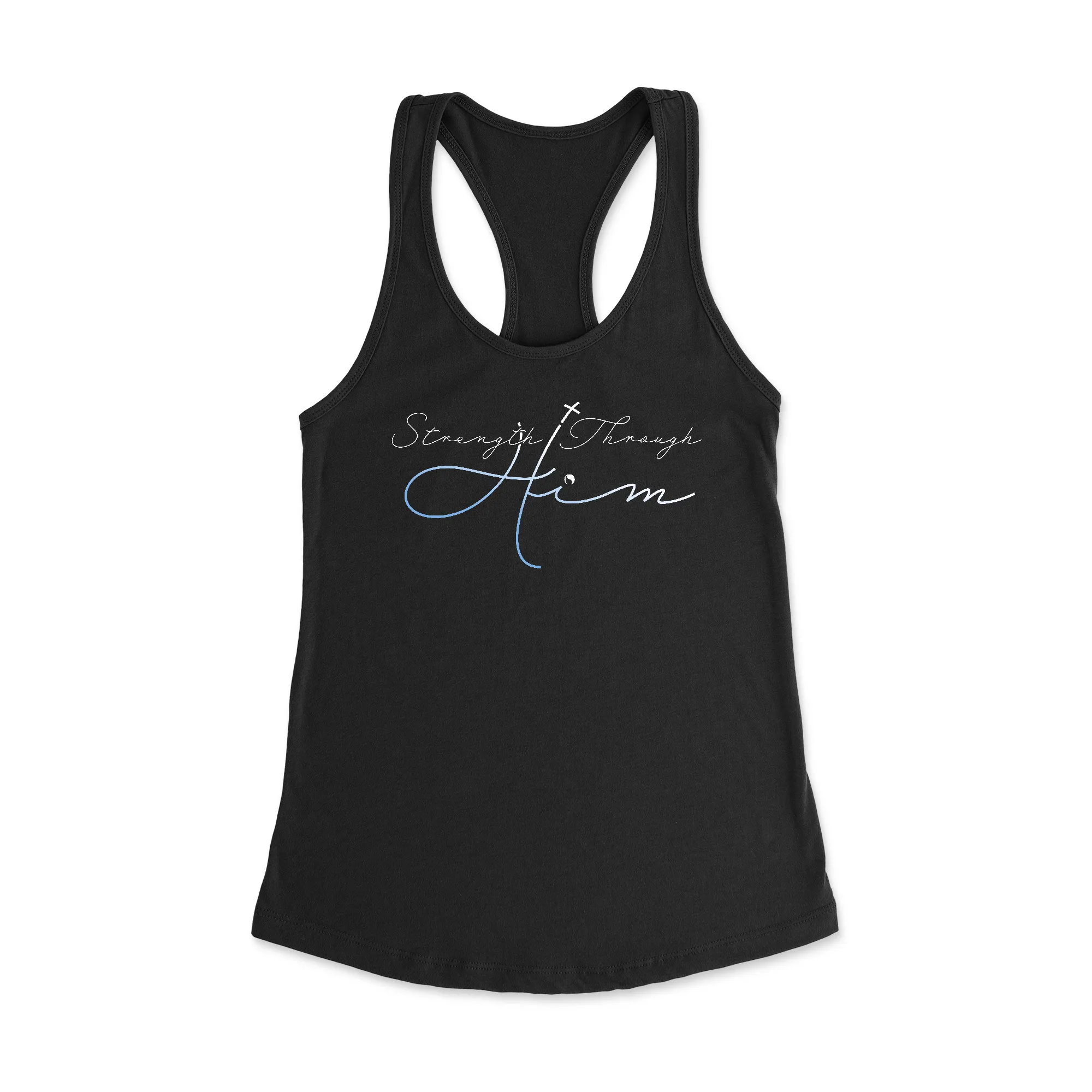 Strength Through Him Racerback Tank Top
