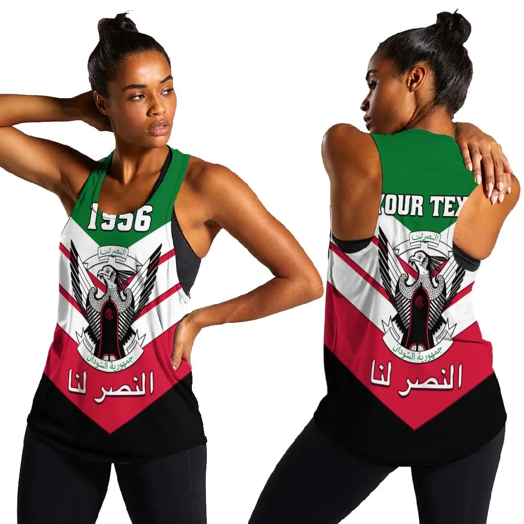 Sudan Independence Day Women Racerback Tank with Sudanese Secretary Bird LT01