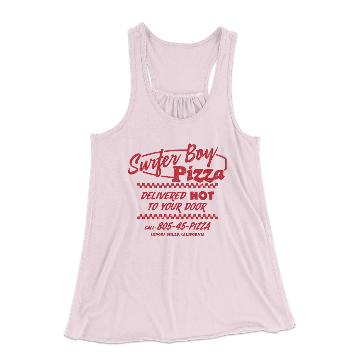 Surfer Boy Pizza Women's Flowey Racerback Tank Top