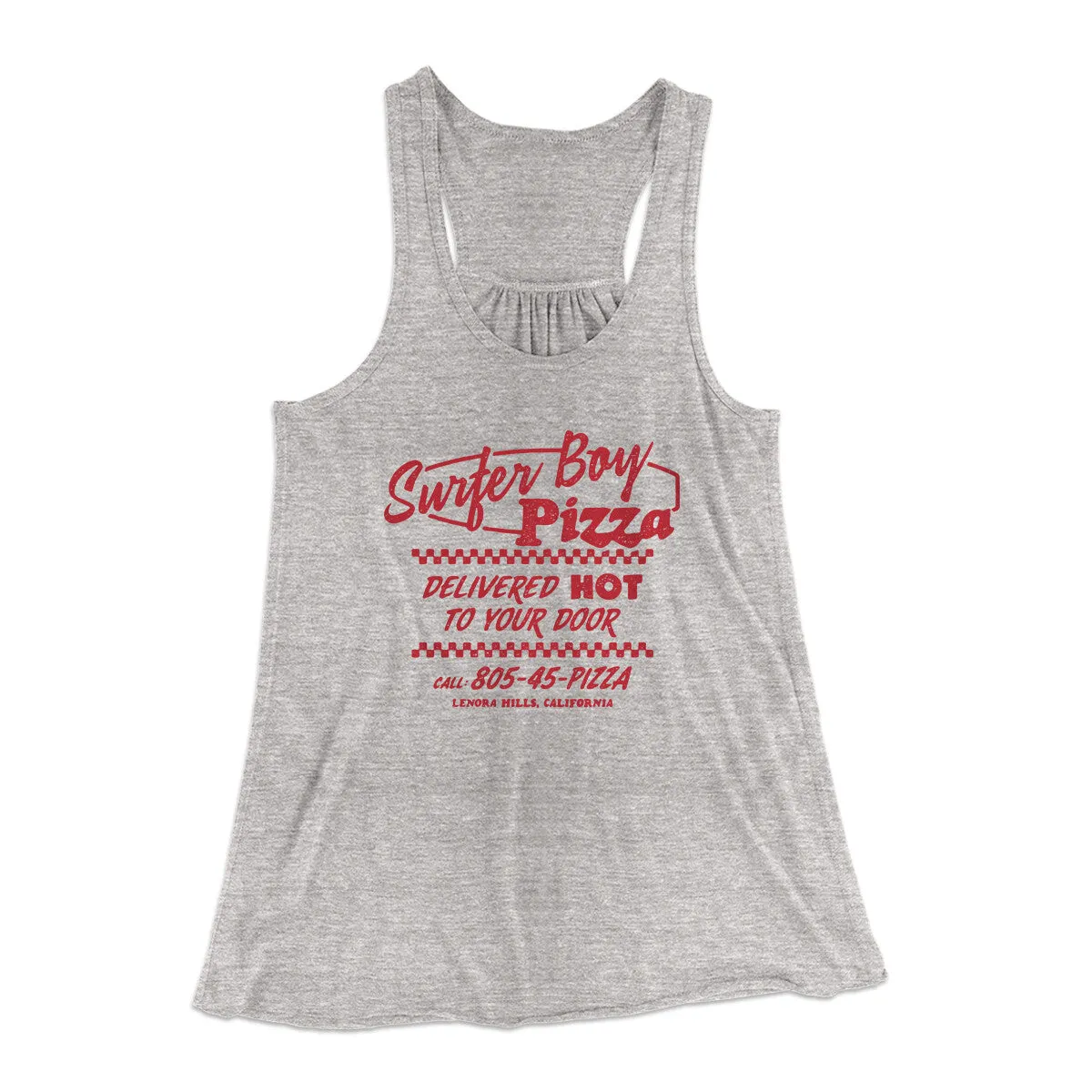 Surfer Boy Pizza Women's Flowey Racerback Tank Top