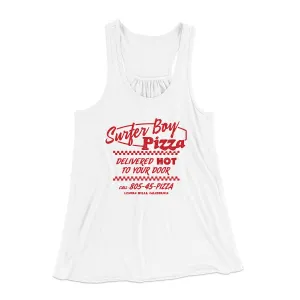 Surfer Boy Pizza Women's Flowey Racerback Tank Top