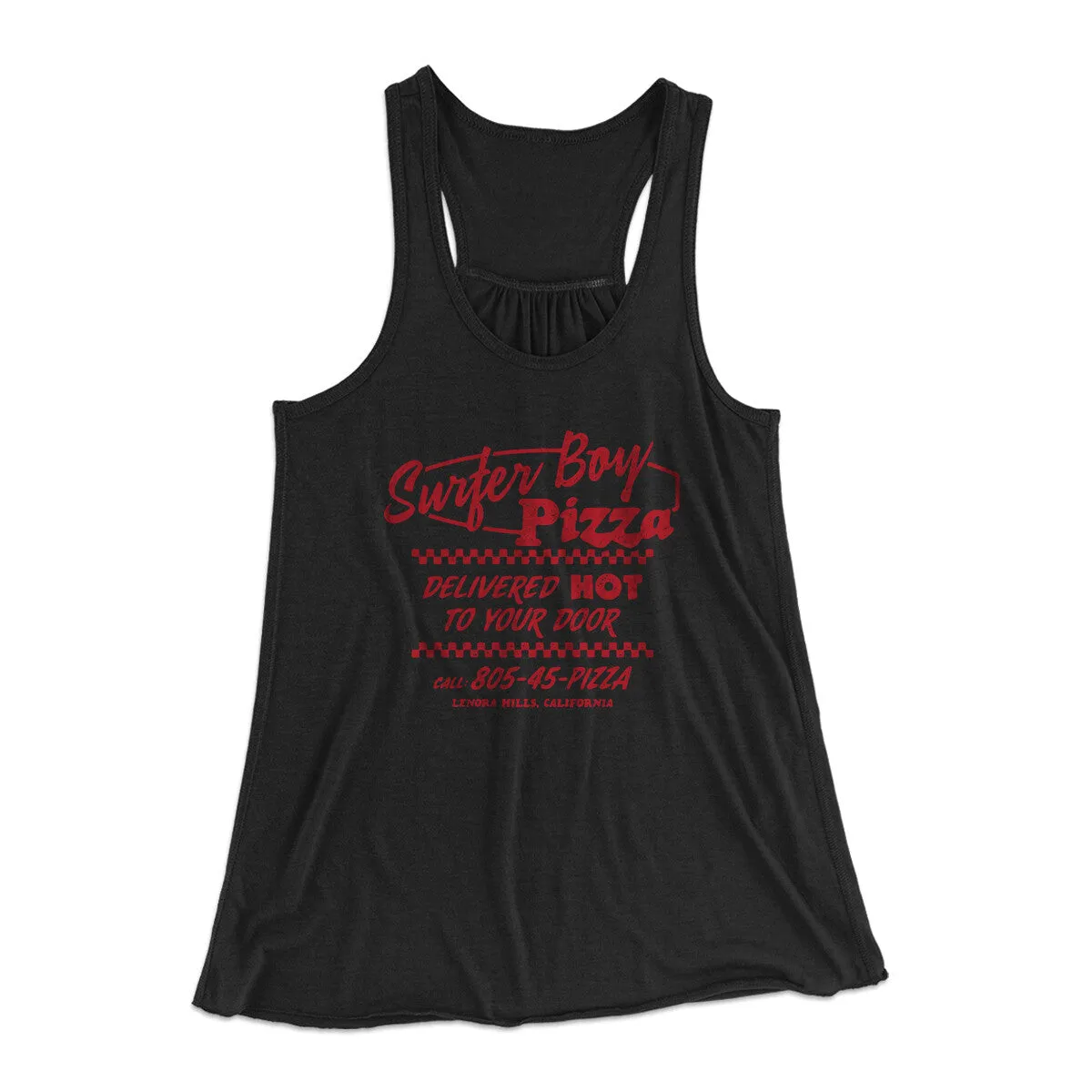 Surfer Boy Pizza Women's Flowey Racerback Tank Top