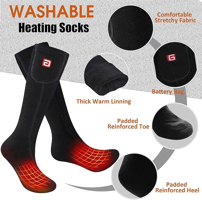 Svpro Rechargeable Electric Heated Socks for Men Women,Battery Powered Cold Weather Heat Socks, Outdoor Hunting Riding Camping Hiking Motorcycle Skiing Warm Winter Socks