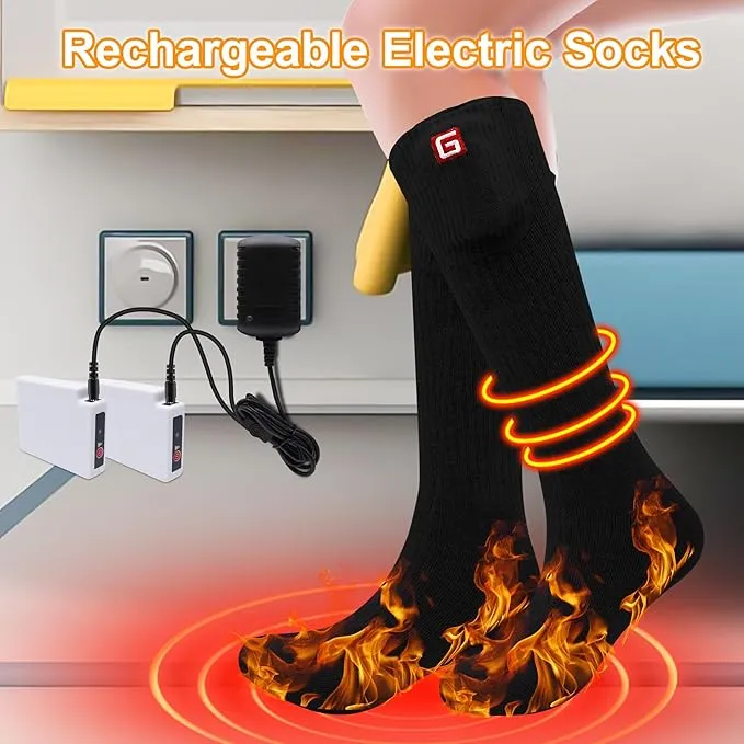 Svpro Rechargeable Electric Heated Socks for Men Women,Battery Powered Cold Weather Heat Socks, Outdoor Hunting Riding Camping Hiking Motorcycle Skiing Warm Winter Socks
