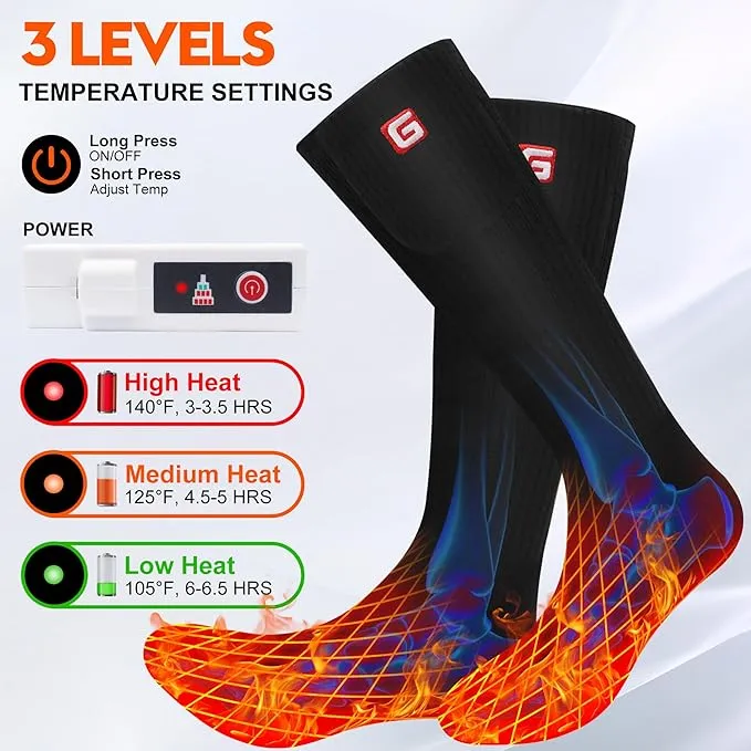 Svpro Rechargeable Electric Heated Socks for Men Women,Battery Powered Cold Weather Heat Socks, Outdoor Hunting Riding Camping Hiking Motorcycle Skiing Warm Winter Socks
