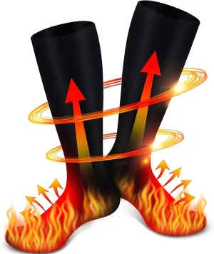 Svpro Rechargeable Electric Heated Socks for Men Women,Battery Powered Cold Weather Heat Socks, Outdoor Hunting Riding Camping Hiking Motorcycle Skiing Warm Winter Socks