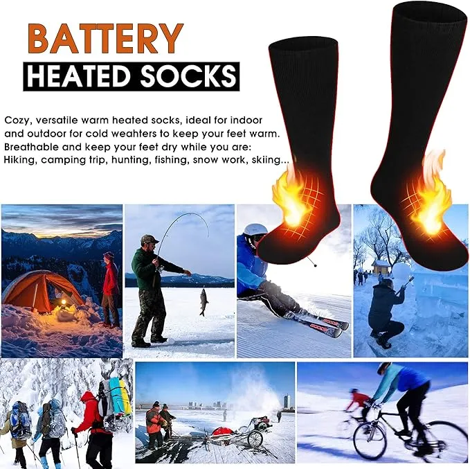 Svpro Rechargeable Electric Heated Socks for Men Women,Battery Powered Cold Weather Heat Socks, Outdoor Hunting Riding Camping Hiking Motorcycle Skiing Warm Winter Socks