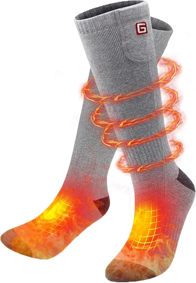 SVPRO Rechargeable Heating Socks Battery Operated Socks Heated for Women Men,Electric Heated Socks with 3 Heating Settings Outdoor Riding Camping Hiking Skiing Motorcycle Winter Electric Warm Socks