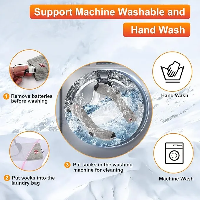 SVPRO Rechargeable Heating Socks Battery Operated Socks Heated for Women Men,Electric Heated Socks with 3 Heating Settings Outdoor Riding Camping Hiking Skiing Motorcycle Winter Electric Warm Socks