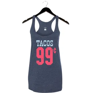 Tacos 99¢ - Women's Racerback Tank - Navy