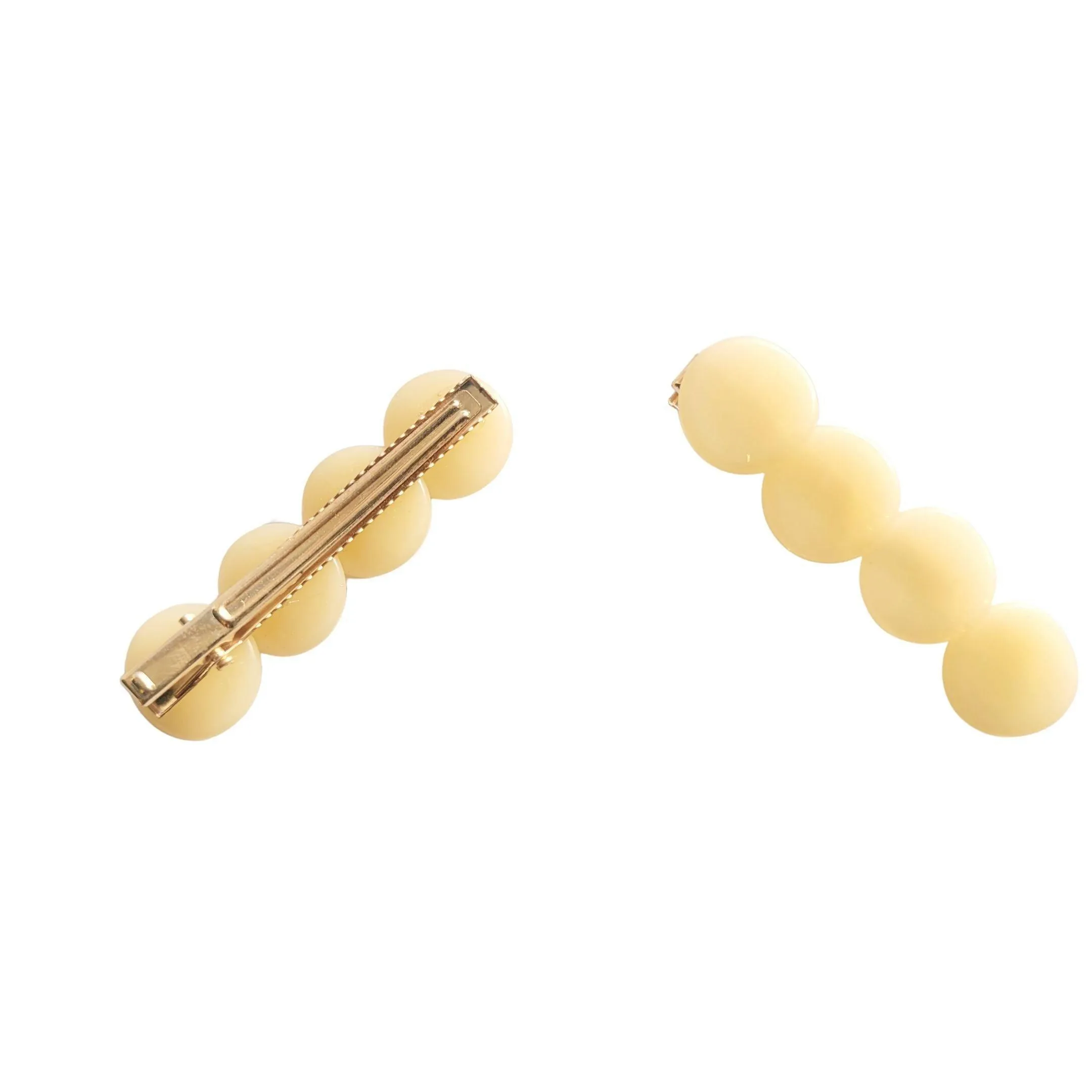 Taupe Oval Hair Clips