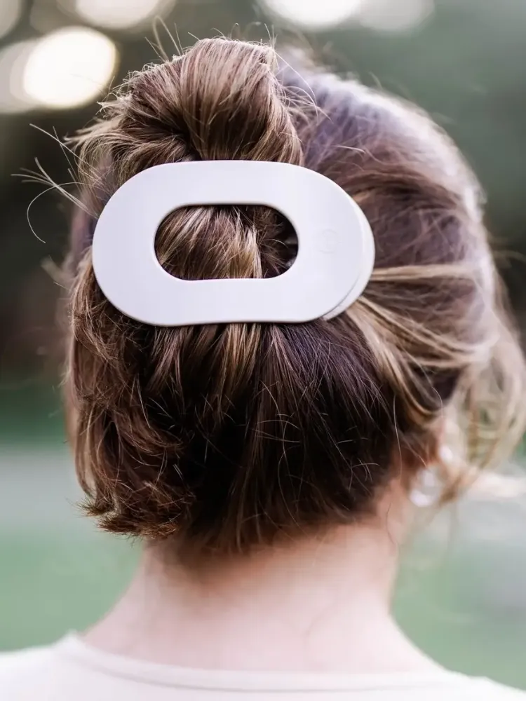 Teletie Large Flat Round Clip - Toasted