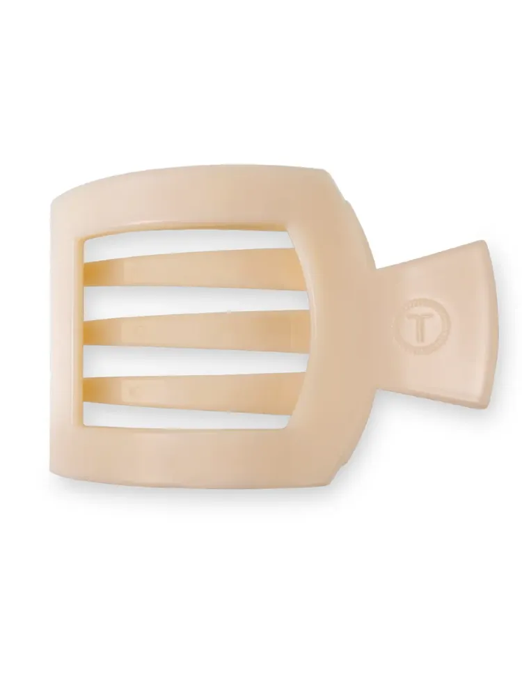 Teletie Medium Flat Square Clip - Almond Beige