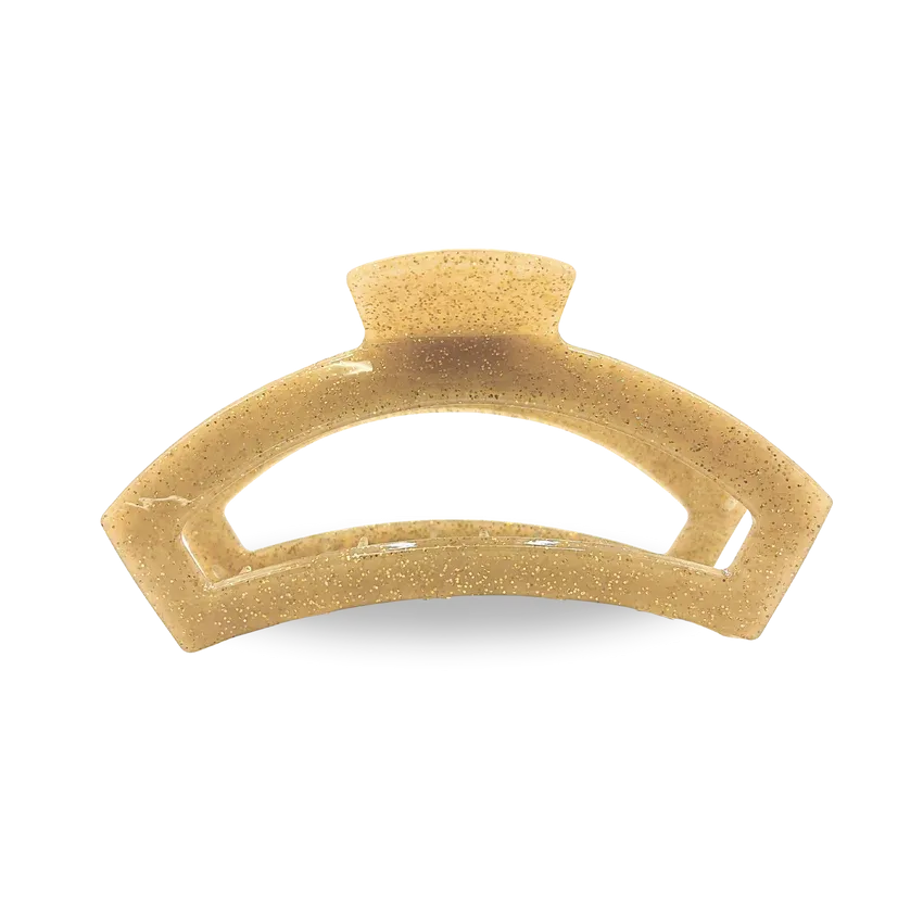 Teleties Open Gold Glitter Large Hair Clip Gold
