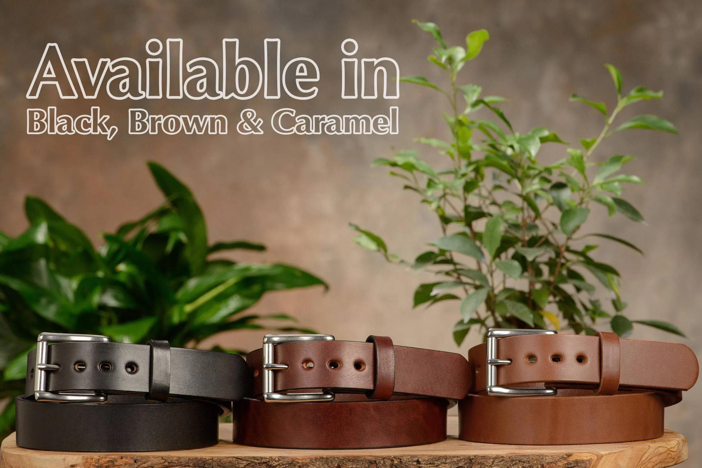 The Eastwood: Men's Brown Non Stitched Leather Belt Max Thick 1.50"