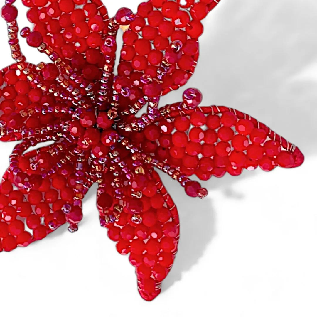 The Fuschia Crystal Flower Hair Clip