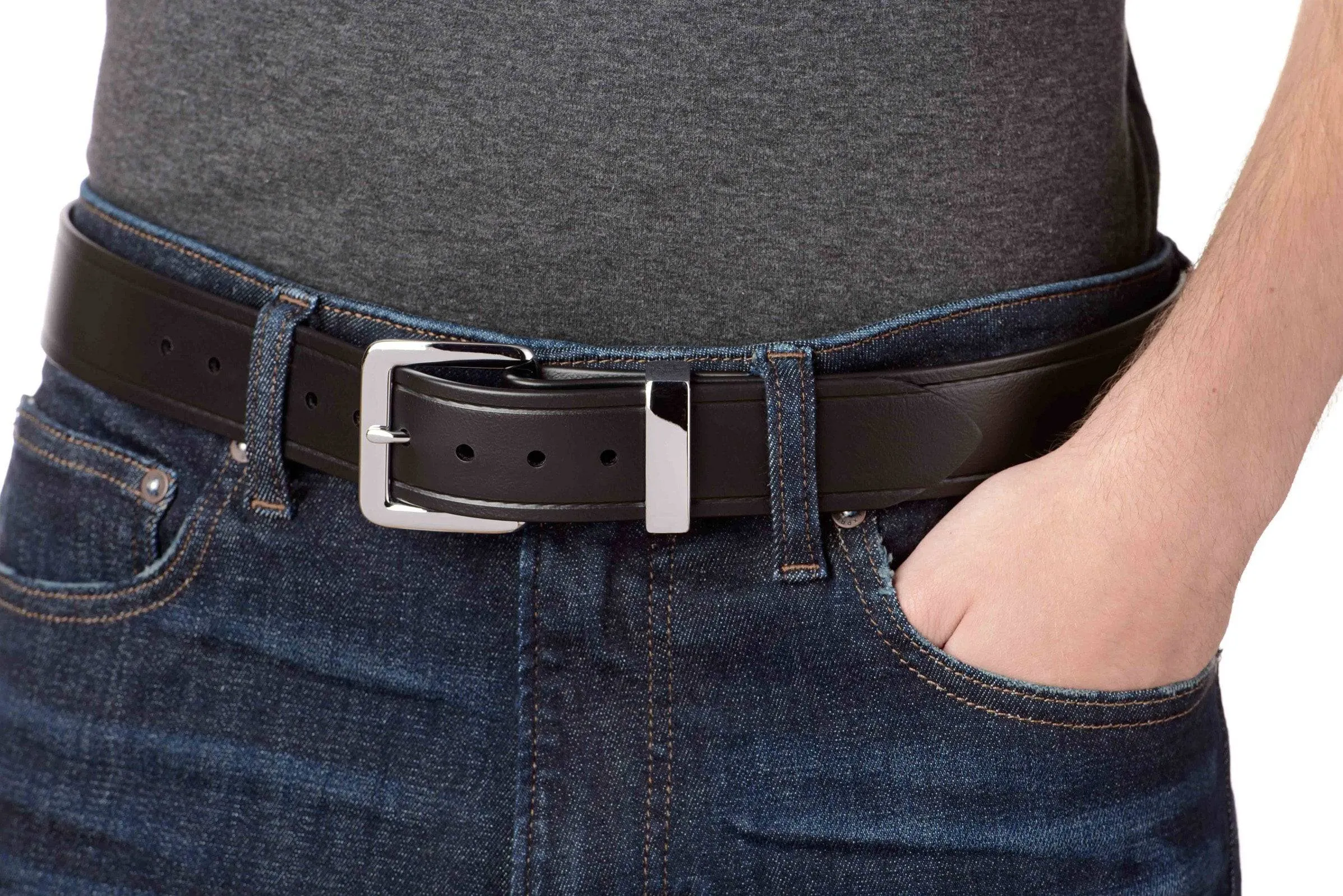 The Hercules Belt™ -  Black With Chrome Buckle And Keeper 1.50" (H300)