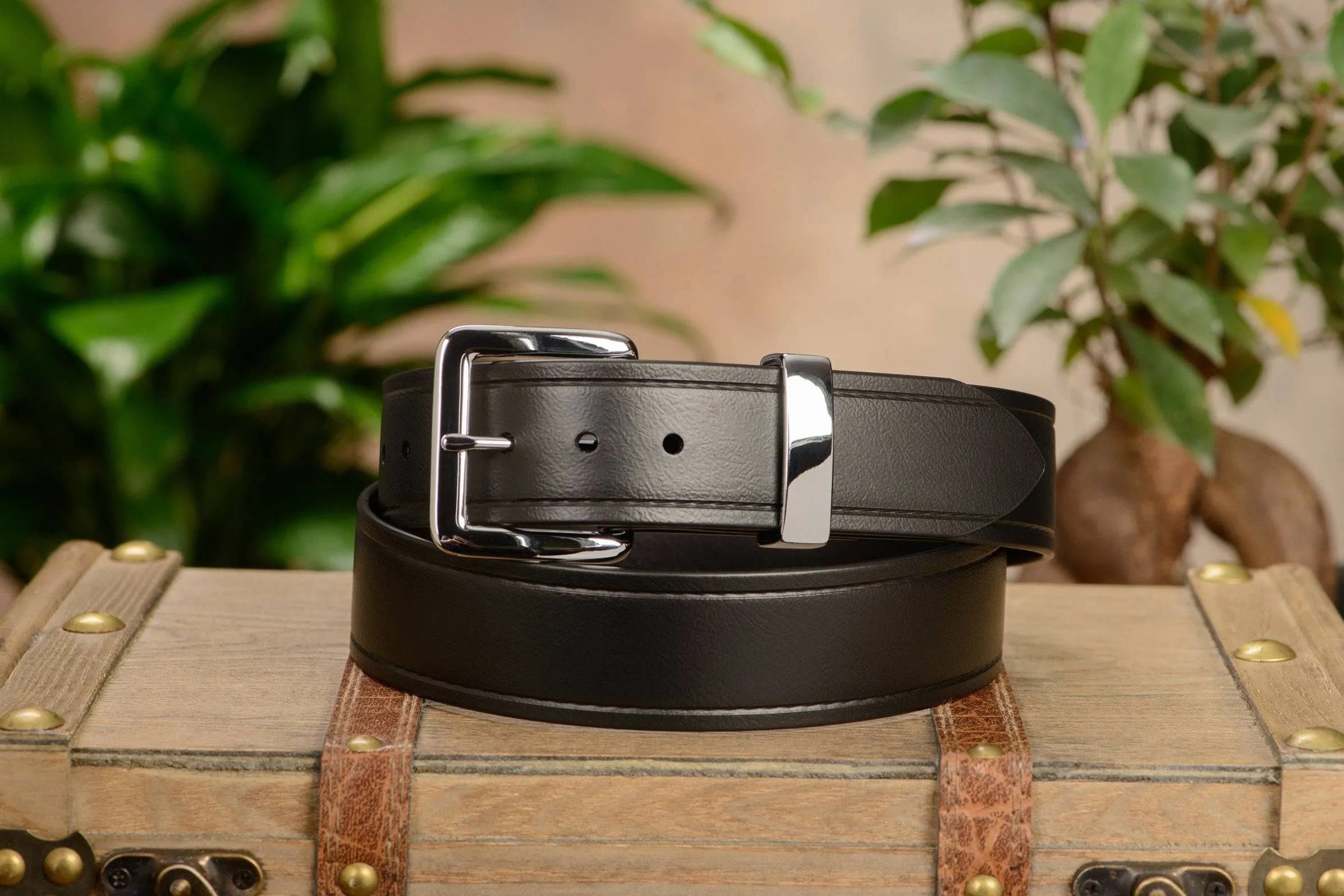 The Hercules Belt™ -  Black With Chrome Buckle And Keeper 1.50" (H300)