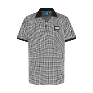 THE HOUNDSTOOTH POLO-BLACK