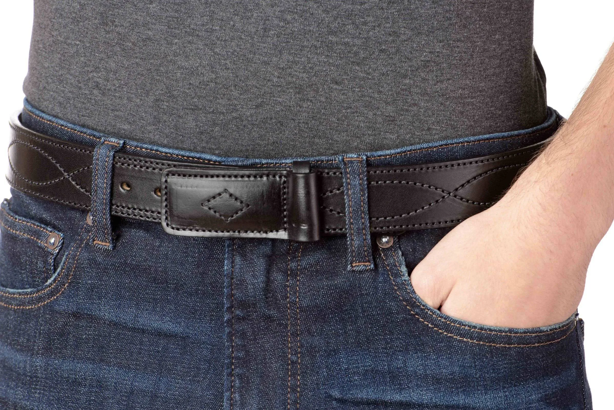 The Pit Boss: Black Figure 8 Black Stitched Buckle-less Ball Hook 1.50"