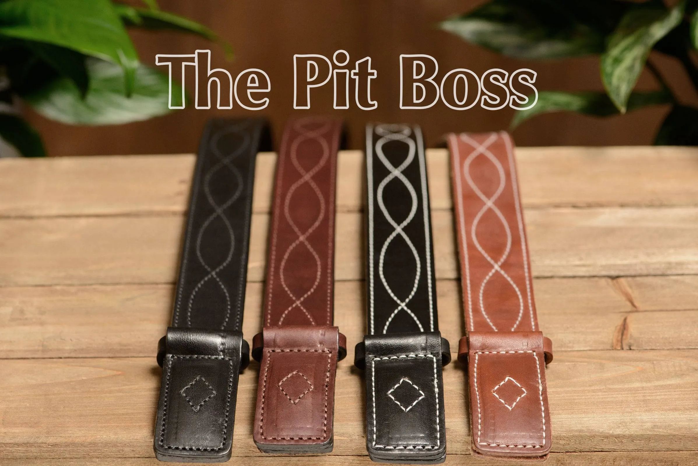 The Pit Boss: Black Figure 8 Black Stitched Buckle-less Ball Hook 1.50"