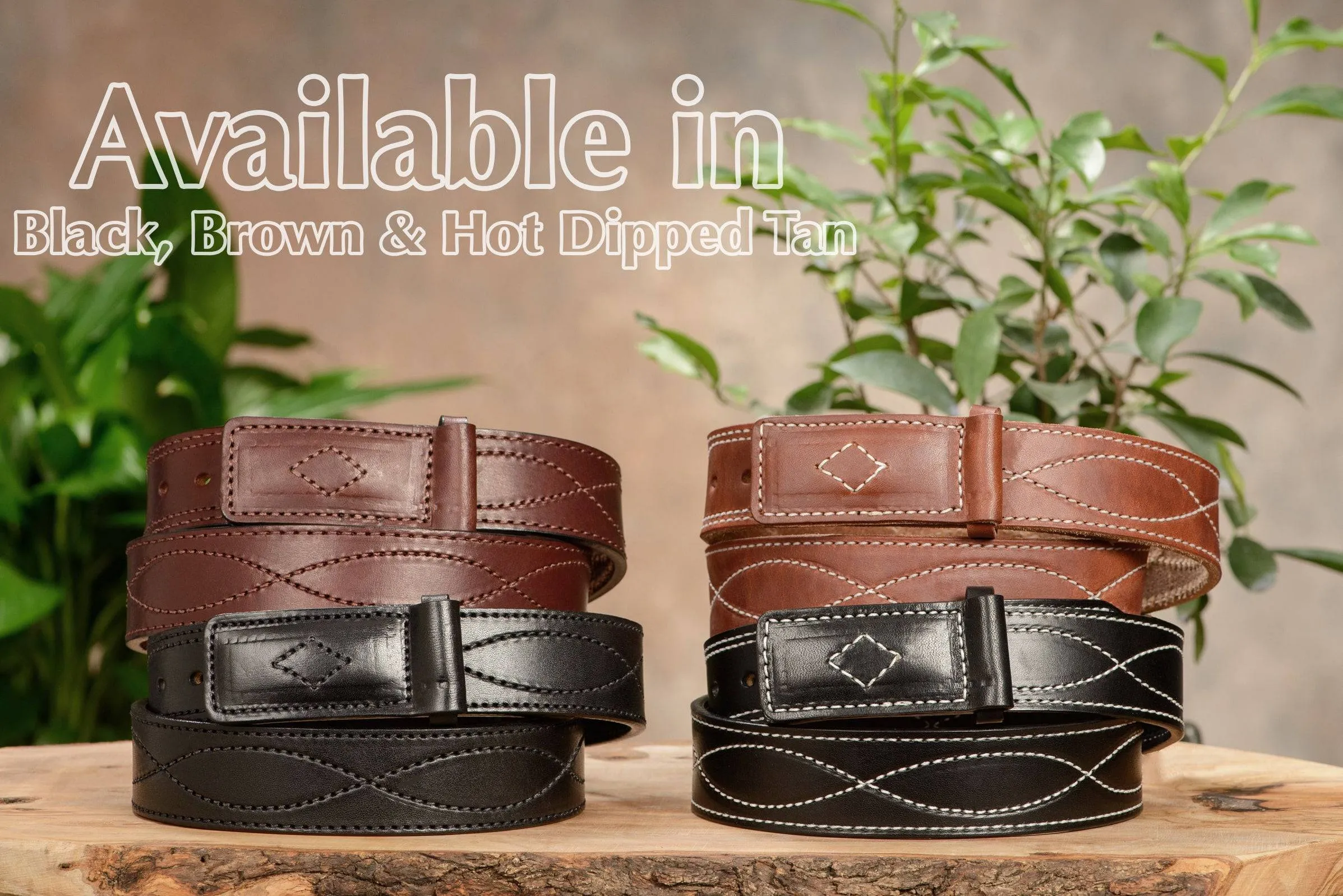 The Pit Boss: Black Figure 8 Black Stitched Buckle-less Ball Hook 1.50"