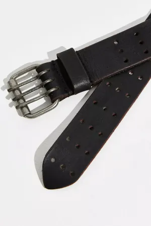 The Triple Threat Leather Belt by Free People - 2 Colours