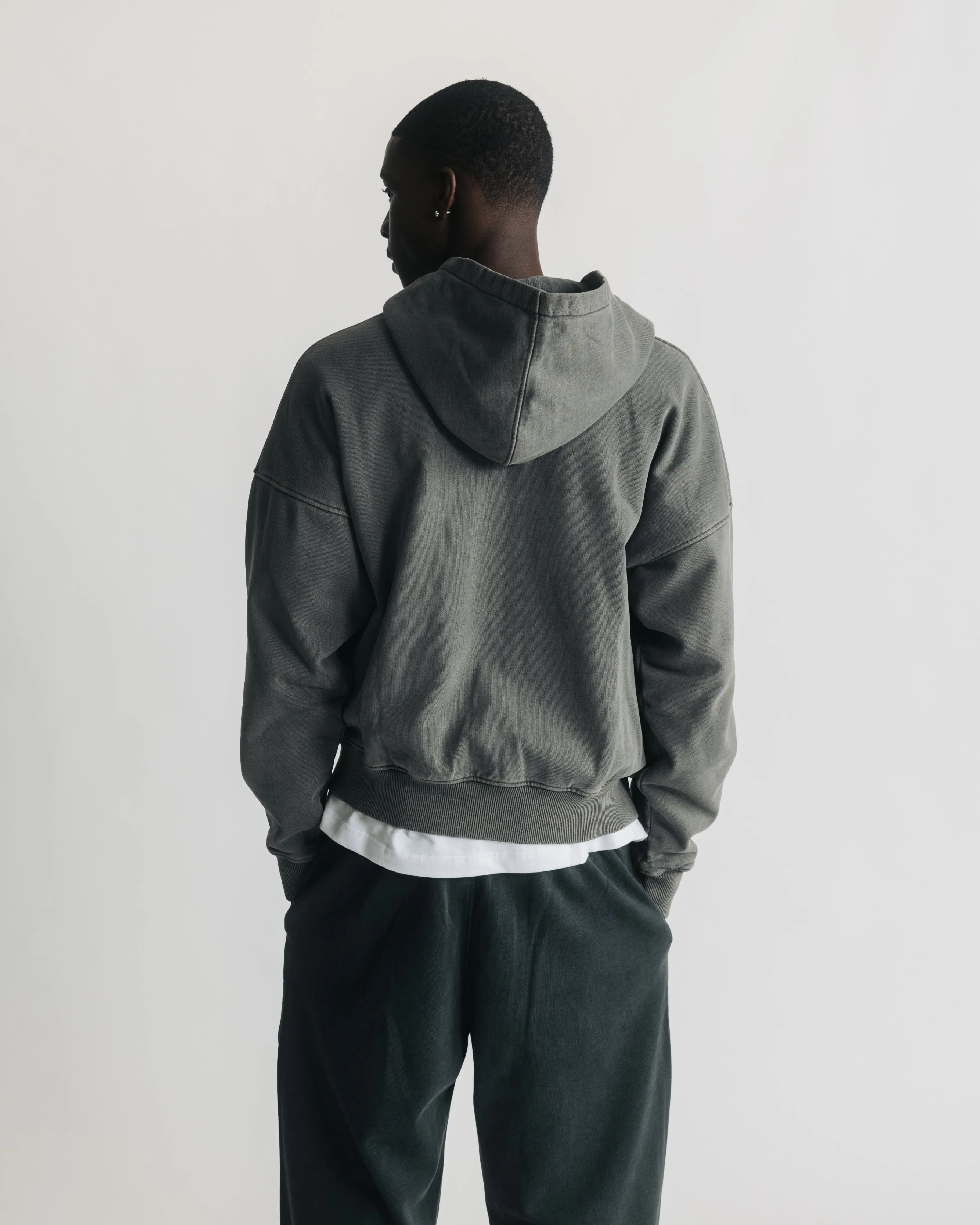 Thermal Lined Zip Hoodie - Vintage Grey