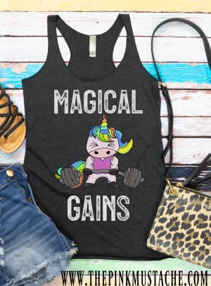 They're Not Regular Gains, They're MAGICAL Gains - Unicorn Tank Top - Crossfit