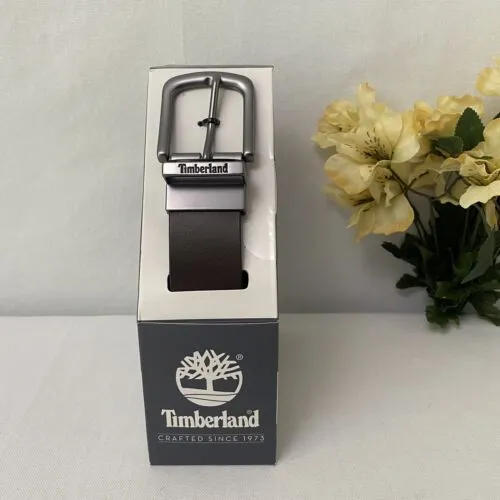 Timberland Men's Brown/Black Reversible Leather Belt, Choose size & color