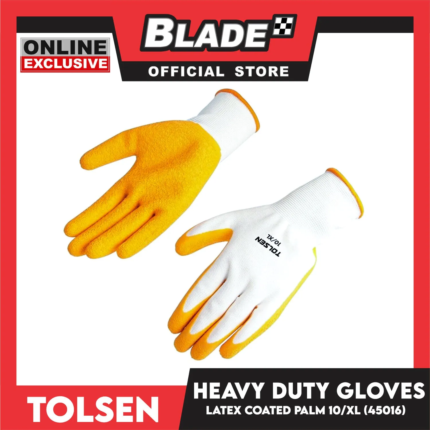 Tolsen Industrial Heavy Duty Latex Coated Palm Gloves 45016