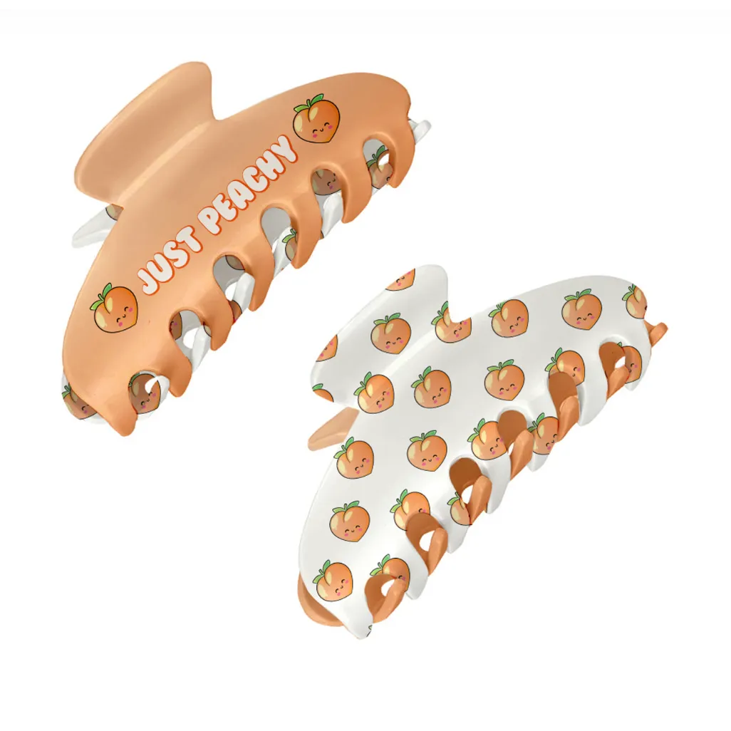 Top Trenz Two Sided Large Claw Clip- Peach