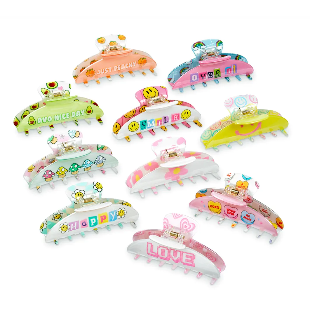Top Trenz Two Sided Large Claw Clip- Peach