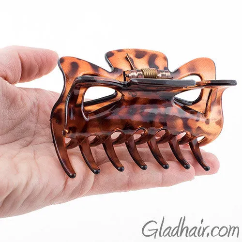 Tortoise and Black Plastic Hair Clamps - Pair