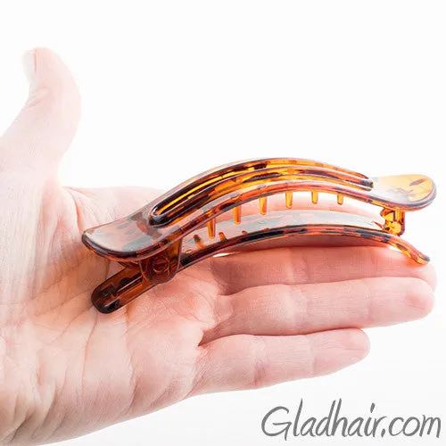 Tortoise Plastic Beak Salon Clip with Lock