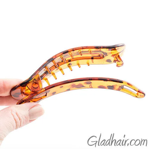 Tortoise Plastic Beak Salon Clip with Lock