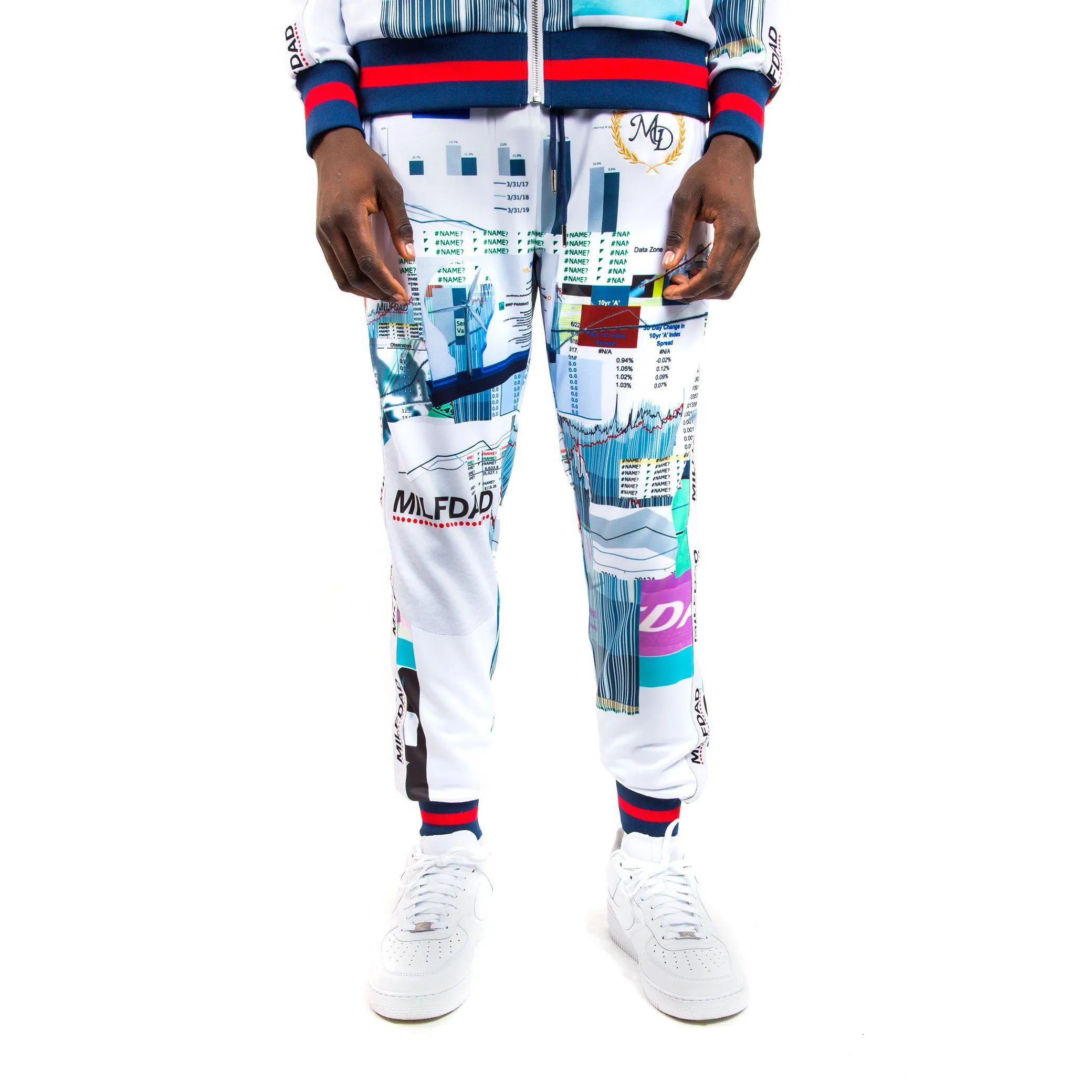 Track Pant - Spreadsheet / White