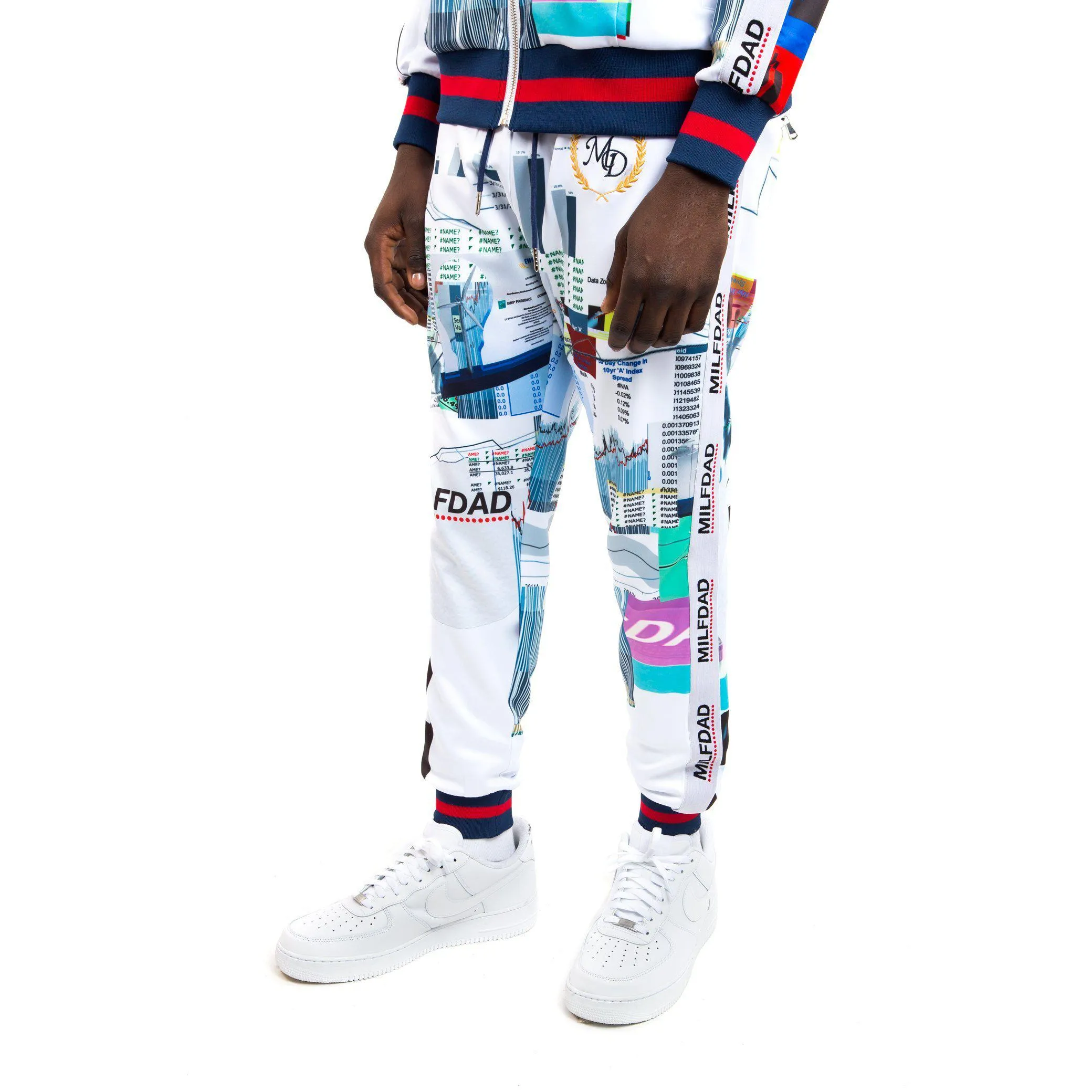 Track Pant - Spreadsheet / White