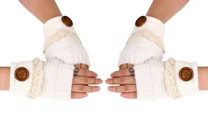 Trendy Warm Fingerless Mitten Glove Set