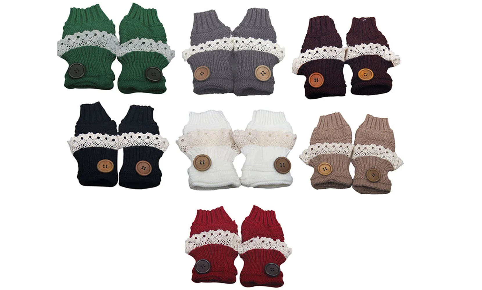 Trendy Warm Fingerless Mitten Glove Set