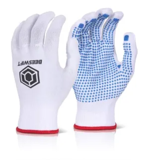 Tronix Nylon Fibre Blue Dot Safety Glove (Pack Of 100 pairs) - Tbd