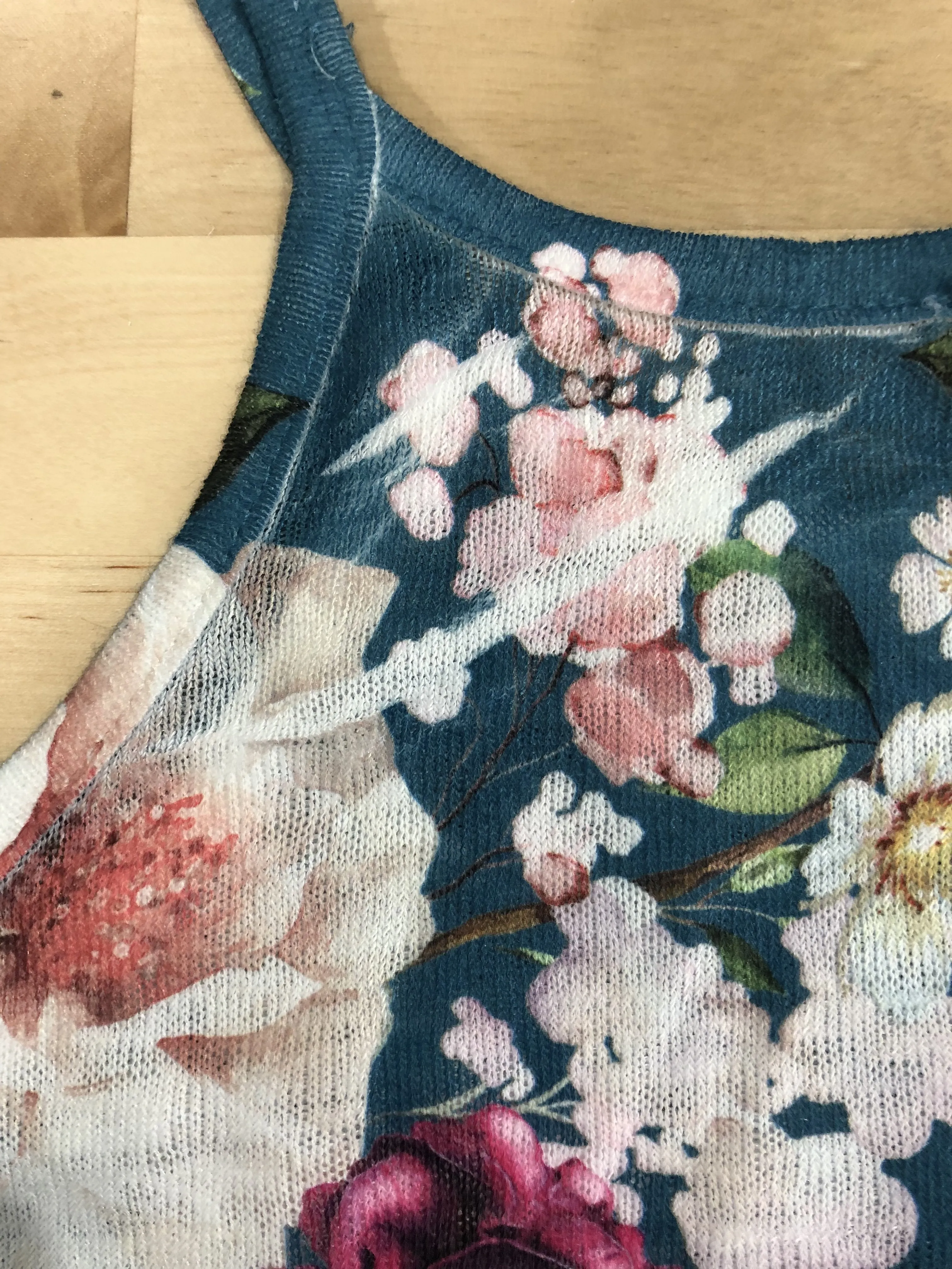 True Bliss Floral Tank Top- Dark Teal